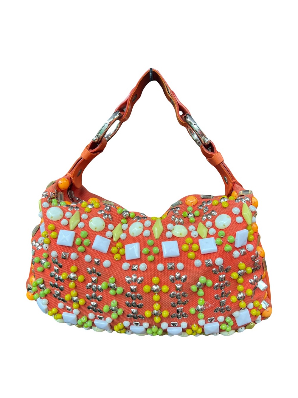 RARE Vintage Chloé by Phoebe Philo Orange Embellished Hobo Bag